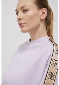 Guess bluza damska kolor fioletowy z aplikacją. Okazja: na co dzień. Kolor: fioletowy. Materiał: dzianina. Długość rękawa: raglanowy rękaw. Wzór: aplikacja. Styl: casual #5