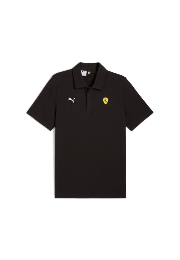 Polo Puma Ferrari Sportswear. Typ kołnierza: polo. Kolor: czarny. Styl: sportowy