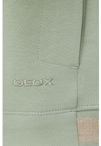 Geox bluza damska kolor zielony gładka. Kolor: zielony. Materiał: dzianina, włókno. Długość rękawa: długi rękaw. Długość: długie. Wzór: gładki