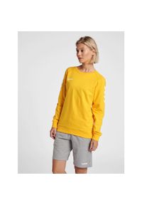 Bluza do piłki ręcznej damska Hummel Go Cotton Sweatshirt Woman. Kolor: pomarańczowy, żółty, wielokolorowy