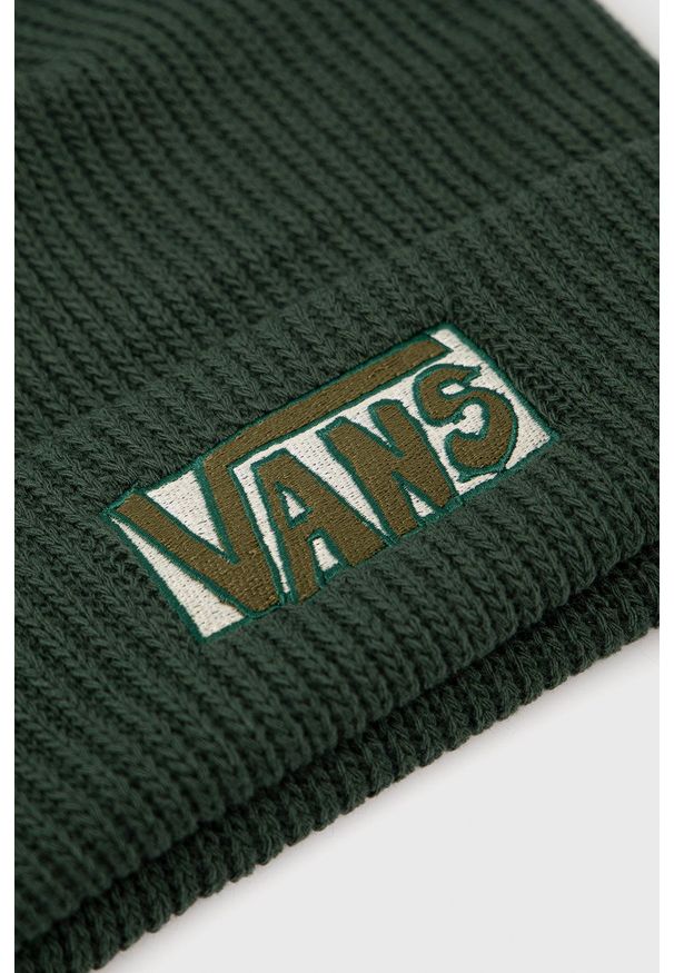 Vans - Czapka. Kolor: zielony. Materiał: dzianina