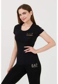 EA7 Emporio Armani - EA7 Czarny damski t-shirt, Rozmiar S. Kolor: czarny #4