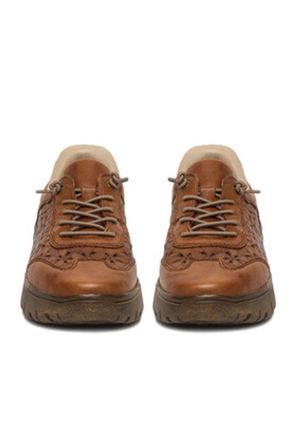 Rieker Półbuty N1358-22 Brązowy. Kolor: brązowy. Materiał: skóra