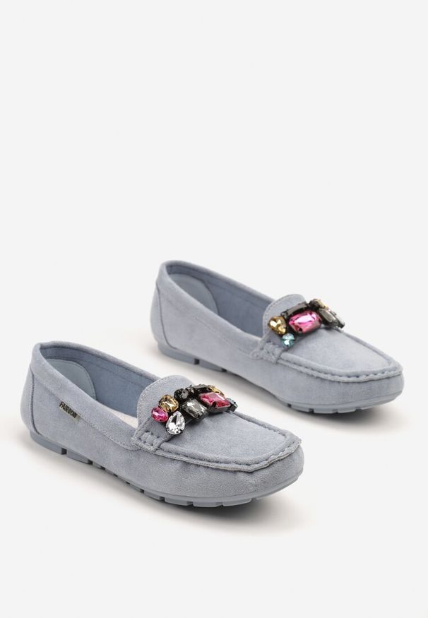 Born2be - Jasnoniebieskie Mokasyny z Wkładką ze Skóry Naturalnej Mapho. Okazja: na co dzień. Kolor: niebieski. Materiał: skóra. Styl: klasyczny, elegancki, casual