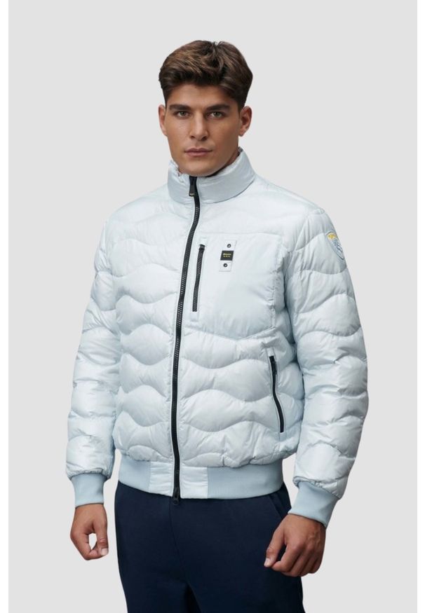 Blauer USA - BLAUER Błękitna męska kurtka Daniel Short Jackets, Rozmiar XXL. Kolor: niebieski. Materiał: puch, materiał