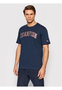 Champion T-Shirt 216581 Granatowy Regular Fit. Kolor: niebieski. Materiał: bawełna