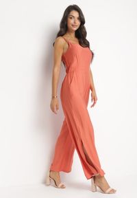 Born2be - Pomarańczowy Kombinezon na Cienkich Ramiączkach z Kieszeniami Zindia. Kolor: pomarańczowy. Długość rękawa: na ramiączkach #3