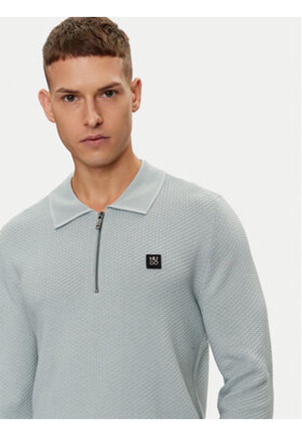 Hugo - HUGO Sweter Sastoon 50516640 Szary Slim Fit. Kolor: szary. Materiał: syntetyk