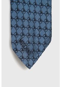 MOSCHINO - Moschino poszetka jedwabna kolor niebieski. Kolor: niebieski. Materiał: jedwab #2