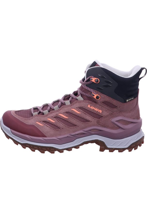 Buty trekkingowe damskie Lowa Innovo Mid Gtx. Wysokość cholewki: za kostkę. Zapięcie: sznurówki. Kolor: fioletowy. Materiał: zamsz, materiał, syntetyk, tkanina. Szerokość cholewki: normalna