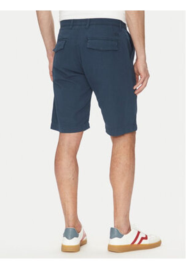 La Martina Szorty materiałowe Vics MAB004 TL147 Granatowy Regular Fit. Kolor: niebieski. Materiał: len, bawełna