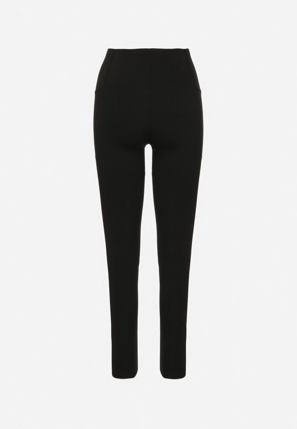 Born2be - Czarne Klasyczne Legginsy z Wysokim Stanem Melio. Okazja: na co dzień. Stan: podwyższony. Kolor: czarny. Materiał: materiał. Styl: klasyczny