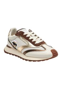 Karl Lagerfeld - KARL LAGERFELD Biało-brązowe damskie sneakersy KAIRO NFT Peep, Rozmiar 40. Okazja: na co dzień. Kolor: biały #5