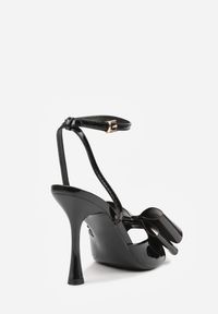 Renee - Czarne Lakierowane Sandały z Kokardkami Orimoni. Okazja: na randkę, na imprezę. Zapięcie: sprzączka. Kolor: czarny. Materiał: lakier. Obcas: na obcasie. Styl: klasyczny, elegancki. Wysokość obcasa: średni #2