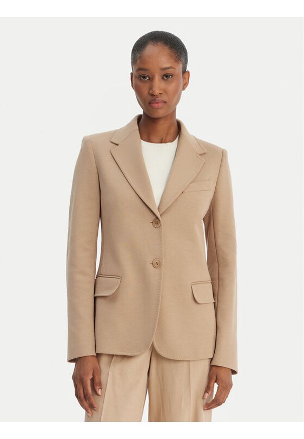 Weekend Max Mara Marynarka Ginnasta 2615911011 Beżowy Slim Fit. Kolor: beżowy. Materiał: bawełna