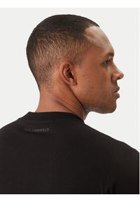 Karl Lagerfeld - KARL LAGERFELD T-Shirt 755049 562235 Czarny Regular Fit. Typ kołnierza: dekolt w karo. Kolor: czarny. Materiał: bawełna #4