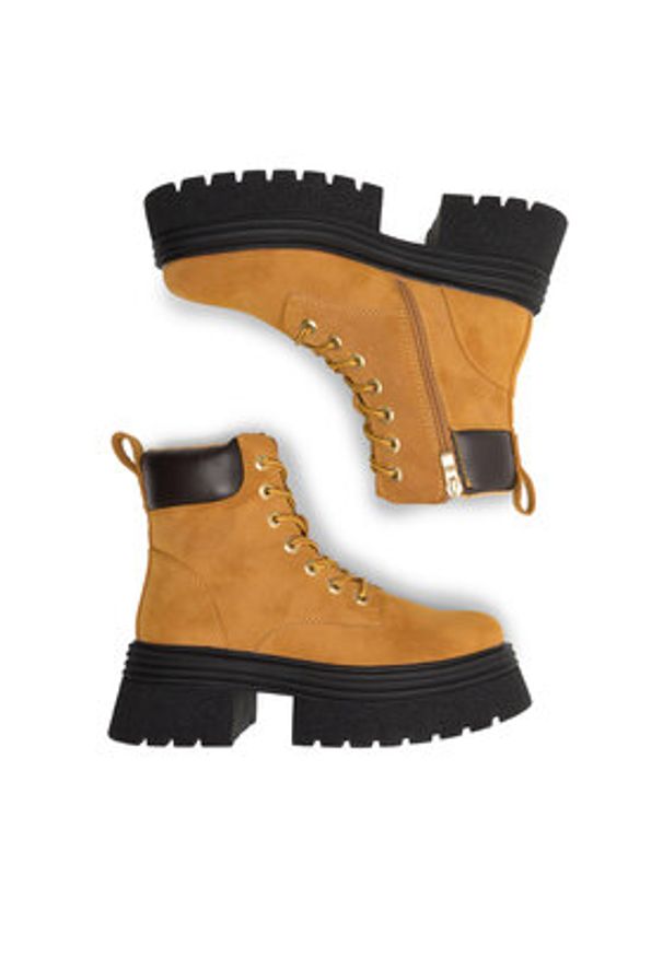 Jenny Fairy Trapery Roseline HY5302-1 Brązowy. Kolor: brązowy. Materiał: syntetyk