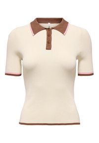 only - ONLY Polo Meddi 15363165 Beżowy Slim Fit. Typ kołnierza: polo. Kolor: beżowy. Materiał: syntetyk #2