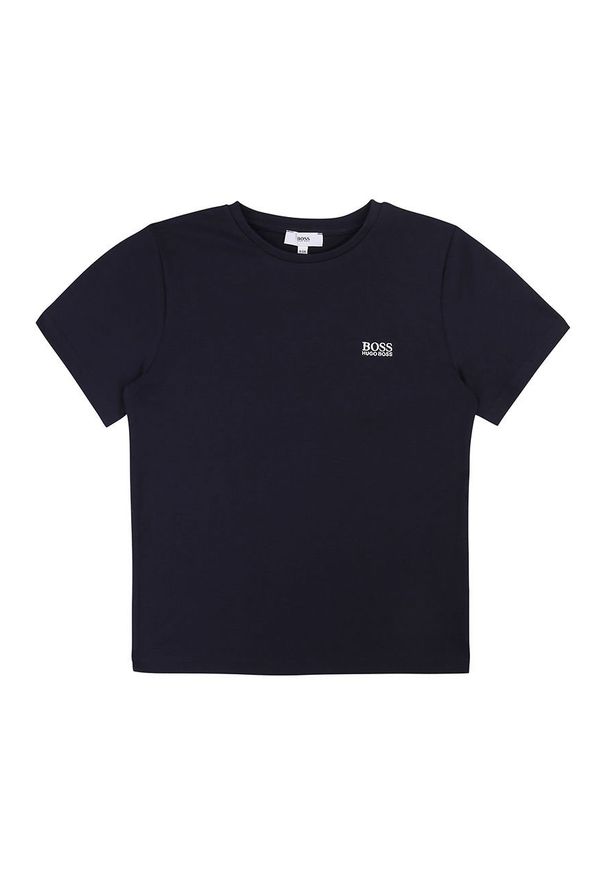 BOSS - Boss - T-shirt dziecięcy 116-152 cm. Okazja: na co dzień. Kolor: niebieski. Materiał: bawełna, dzianina. Wzór: nadruk. Styl: casual