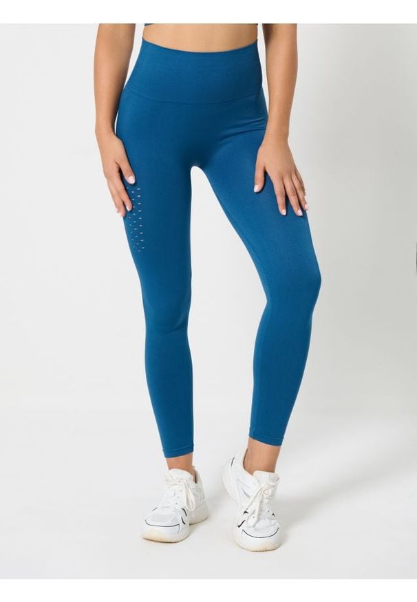 Sinsay - Legginsy sportowe - niebieski. Kolor: niebieski. Styl: sportowy