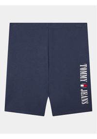 Tommy Jeans Szorty sportowe DW0DW15775 Granatowy Slim Fit. Kolor: niebieski. Materiał: wiskoza