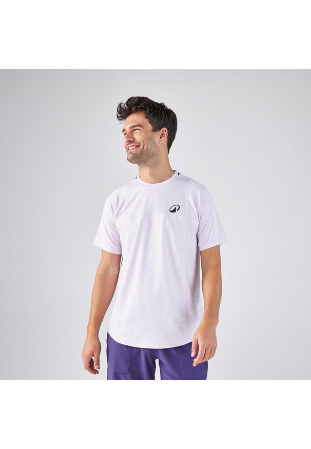 KUIKMA - Koszulka tenisowa męska krótki rękaw Artengo Dry Gaël Monfils. Kolor: fioletowy. Materiał: elastan, materiał. Długość rękawa: krótki rękaw. Długość: krótkie. Sport: tenis