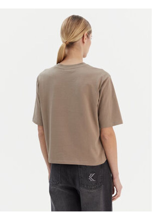 Guess T-Shirt V4YI06 I3Z14 Beżowy Regular Fit. Kolor: beżowy. Materiał: bawełna