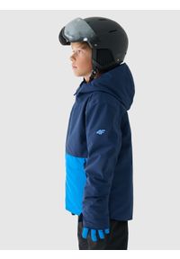 4f - 4F Kurtka narciarska membrana 5000 chłopięca - granatowa 158 (12-13 lat). Okazja: na co dzień. Typ kołnierza: kaptur. Kolor: niebieski. Materiał: poliester, tkanina, materiał, dzianina. Wzór: gładki. Sezon: lato. Styl: casual, sportowy, klasyczny #2