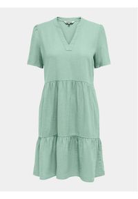 only - ONLY Sukienka letnia Tiri-Caro 15310970 Zielony Regular Fit. Kolor: zielony. Materiał: len. Sezon: lato #1