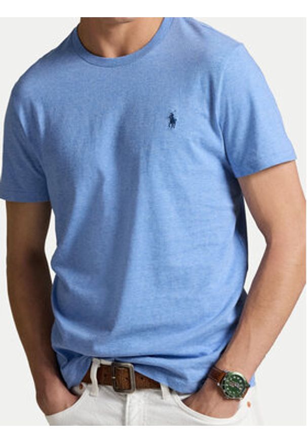 Polo Ralph Lauren T-Shirt 710671438441 Niebieski Custom Slim Fit. Typ kołnierza: polo. Kolor: niebieski. Materiał: bawełna