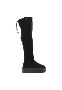 Big-Star - Czarne Kozaki Big Star Wysokie Obuwie Damskie. Okazja: na co dzień. Kolor: czarny. Materiał: welur, materiał. Szerokość cholewki: normalna. Sezon: zima, jesień. Styl: casual, elegancki #4