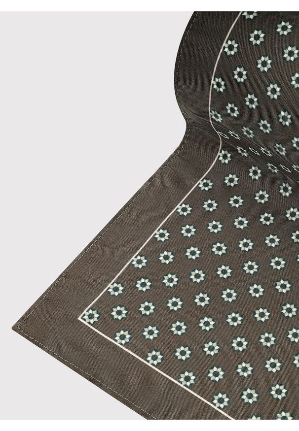 Pako Lorente - PAKO LORENTE – Ciemnozielona poszetka mikrowzór. Kolor: zielony. Materiał: poliester