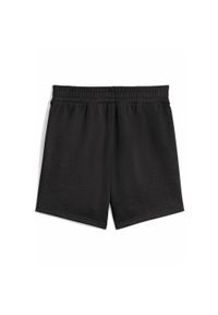 Puma - Damskie szorty z wysokim stanem ESS SCRIPT 5" PUMA Black. Stan: podwyższony. Kolor: czarny