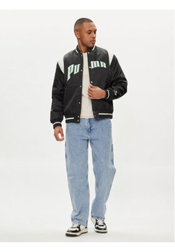 Puma Kurtka bomber Varsity 623691 Czarny Oversize. Kolor: czarny. Materiał: syntetyk