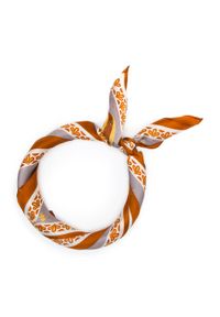 Wittchen - Damska apaszka jedwabna we wzory. Okazja: na spotkanie biznesowe. Kolor: biały, wielokolorowy, pomarańczowy. Materiał: jedwab. Wzór: gładki. Sezon: lato. Styl: elegancki, biznesowy #4