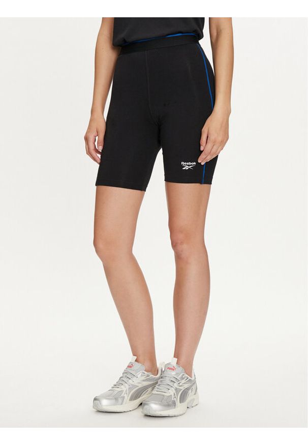 Reebok Szorty sportowe Rie Bike Short 100037097 Czarny Slim Fit. Kolor: czarny. Materiał: bawełna