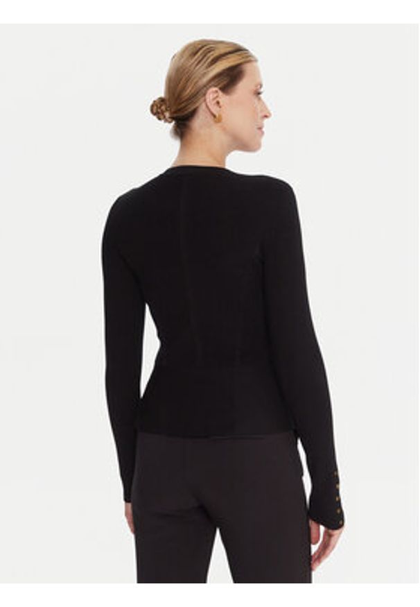 Elisabetta Franchi Kardigan MK-49S-57E2 Czarny Slim Fit. Kolor: czarny. Materiał: wiskoza