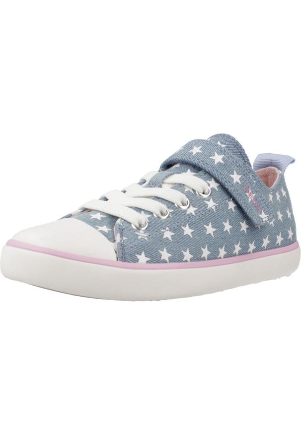 Geox - Kapcie GEOX J GISLI GIRL Niebieski. Okazja: na co dzień. Kolor: niebieski. Materiał: syntetyk, tkanina
