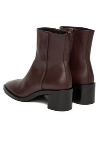 Calvin Klein Botki Block Heel Zip Boot Lth HW0HW02593 Bordowy. Kolor: czerwony. Materiał: skóra #2