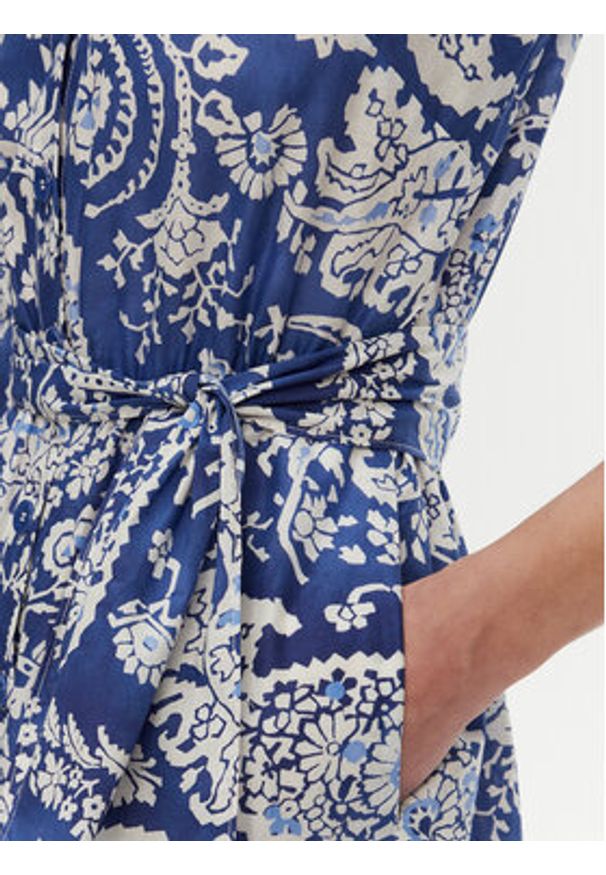 Luisa Spagnoli Sukienka koszulowa Pandoro 542129 Niebieski Regular Fit. Kolor: niebieski. Materiał: bawełna. Typ sukienki: koszulowe