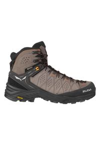 Buty Trekkingowe Męskie Salewa Alp Trainer 2 Mid Gtx. Wysokość cholewki: za kostkę. Zapięcie: sznurówki. Kolor: beżowy, wielokolorowy. Materiał: guma, syntetyk, zamsz, materiał. Szerokość cholewki: normalna #2