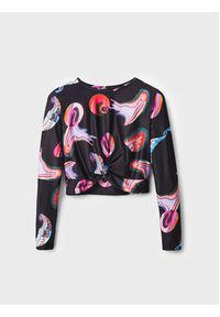 Desigual Bluzka MONSIEUR CHRISTIAN LACROIX Smile 22WWTK76 Czarny Slim Fit. Kolor: czarny. Materiał: syntetyk #5