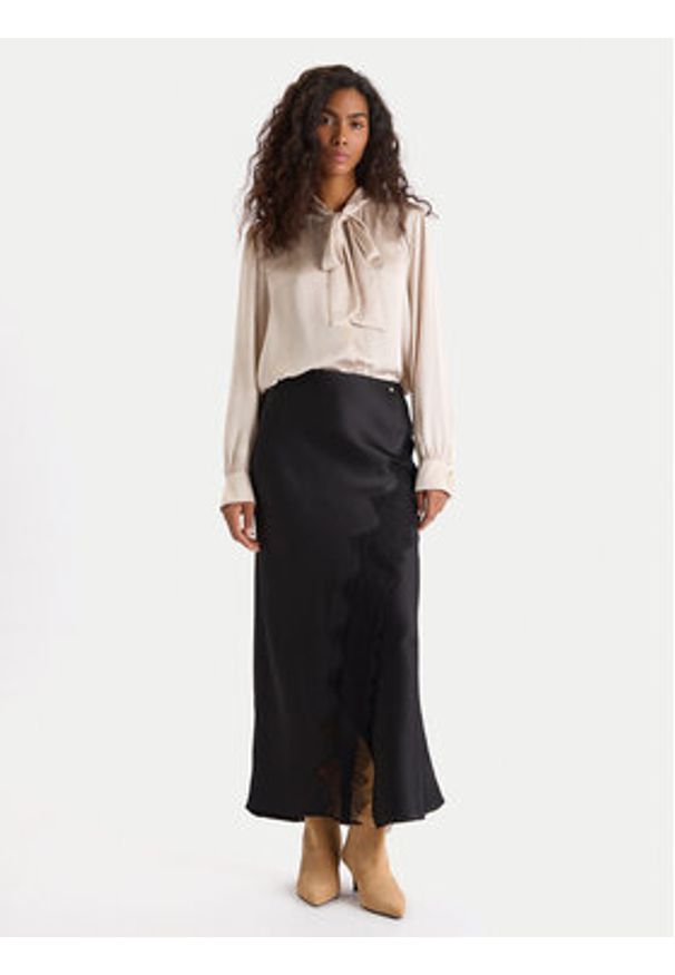 BOSS Spódnica maxi C_Vlace 50548389 Czarny Slim Fit. Kolor: czarny. Materiał: syntetyk