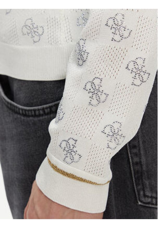 Guess Sweter W5GR07 Z3D60 Beżowy Regular Fit. Kolor: beżowy. Materiał: wiskoza