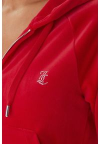 Juicy Couture - JUICY COUTURE Czerwona bluza damska Madison Outline, Rozmiar XS. Okazja: na co dzień. Kolor: czerwony. Materiał: materiał. Styl: casual #4