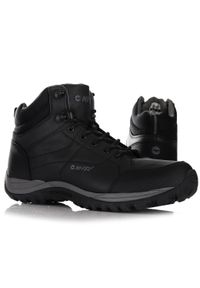 Hi-tec - Buty męskie wysokie trekkingowe Hi-Tec CANORI CAMEL. Kolor: czarny, szary, wielokolorowy. Materiał: guma, syntetyk, materiał