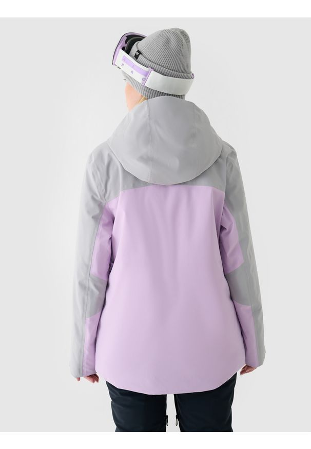 4f - 4F Kurtka narciarska membrana NeoDry 8000 damska - fioletowa XL. Okazja: na co dzień. Typ kołnierza: kaptur. Kolor: fioletowy. Materiał: poliester, dzianina, materiał, tkanina. Sezon: zima. Styl: klasyczny, casual, sportowy