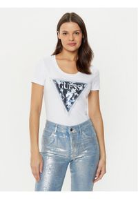 Guess T-Shirt W5RI00 J1314 Biały Regular Fit. Kolor: biały. Materiał: bawełna