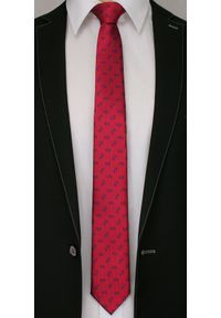 Alties - Czerwony Elegancki Męski Krawat -ALTIES- w Granatowy Wzór Paisley. Kolor: czerwony, wielokolorowy, niebieski. Materiał: tkanina. Wzór: paisley. Styl: elegancki #2