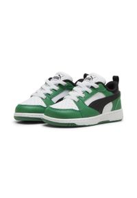 Puma - Sneakersy Rebound V6 Lo dla małych dzieci PUMA White Black Archive Green. Kolor: biały, wielokolorowy, zielony, czarny